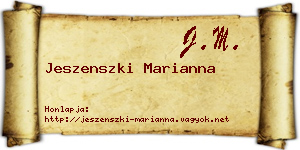 Jeszenszki Marianna névjegykártya